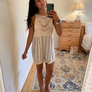 Crocheted and striped romper, size small!